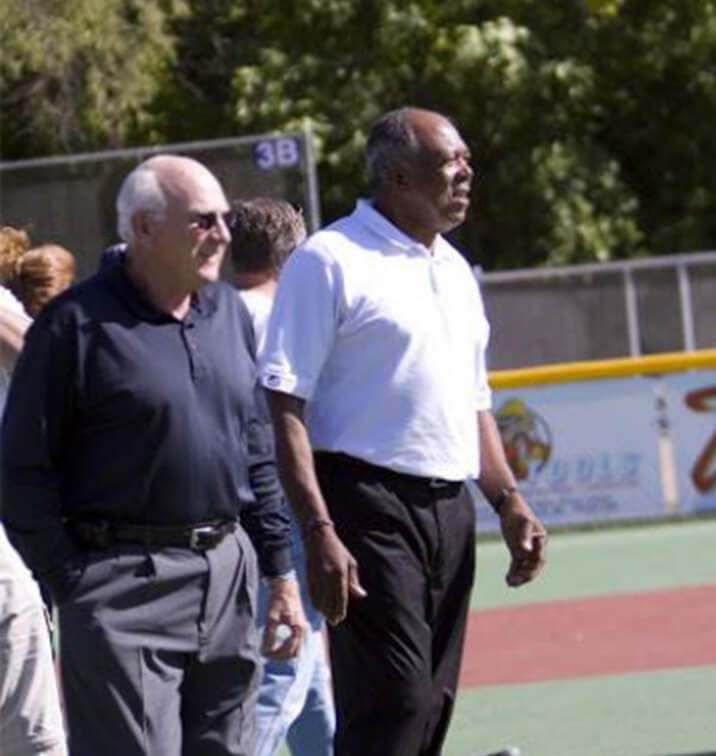 Minnesota Twins greats, Harmon Killebrew and Tony Oliva at the Subway Restaurants Harmon Killebrew field dedication event on May 30, 2009